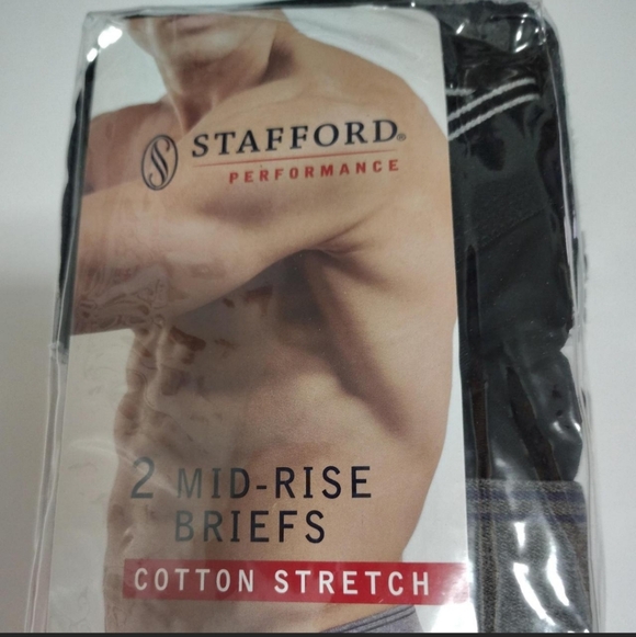 2 Pack Vtg Stafford Performance Mid Rise Briefs Cotton Stretch Size 40-42 - Picture 4 of 10